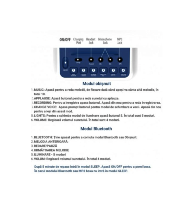 Boxa Karaoke Multifunctionala cu Lumini LED si Microfon [7]