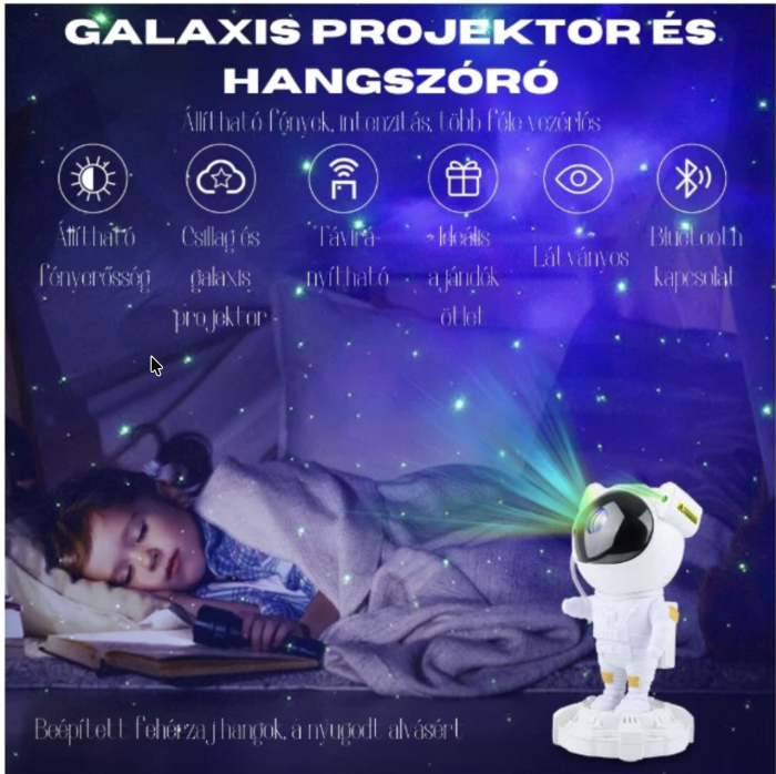 Proiector stele astronaut cu boxa Bluetooth, telecomanda, rotatie 360° [3]