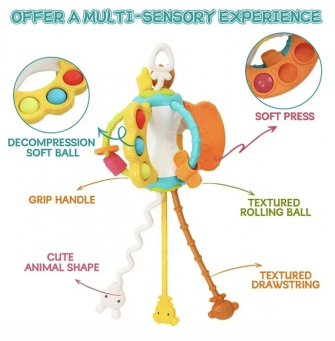 Jucarie Motricitate si Dezvoltare Senzoriala - Animalute Vesele Iepuras [6]