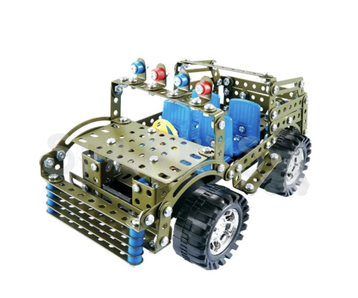Joc constructii din metal 283 piese - masina de teren decapotabila verde, 8 ani+ [2]
