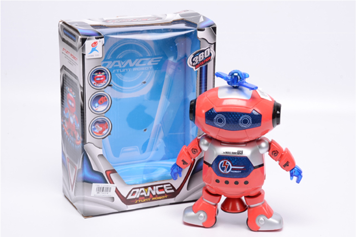 Robot Interactiv Dansator Rotire 360 Grade Muzica Si Lumini Colorate Rosu 3 Ani [6]