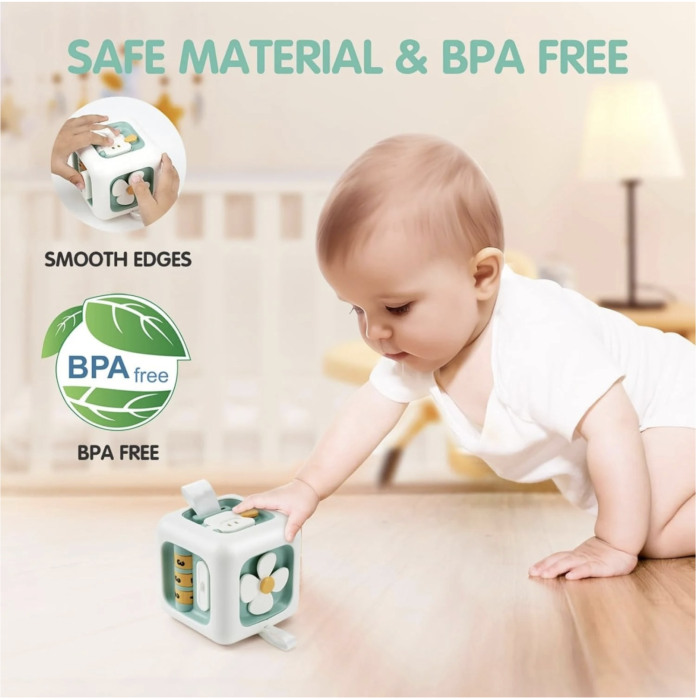 Jucarie interactiva Busy Cube vernil, cu 6 activitati pentru copii 18 luni+ [5]