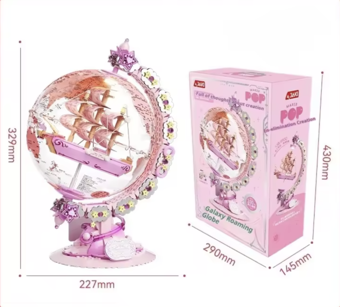 Set de construit, Glob Butterfly, decor cu lumina, 657 piese [6]