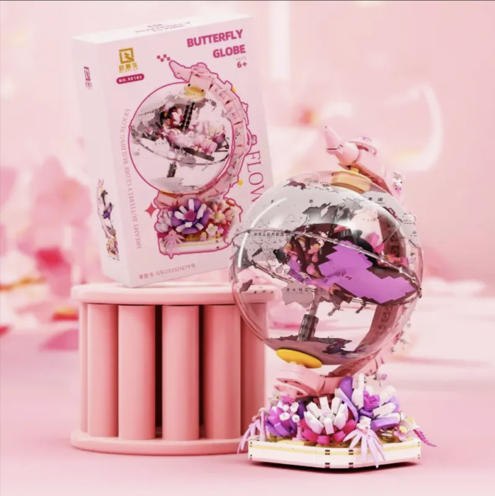 Set de construit, Glob Butterfly, decor cu lumina, 657 piese [3]