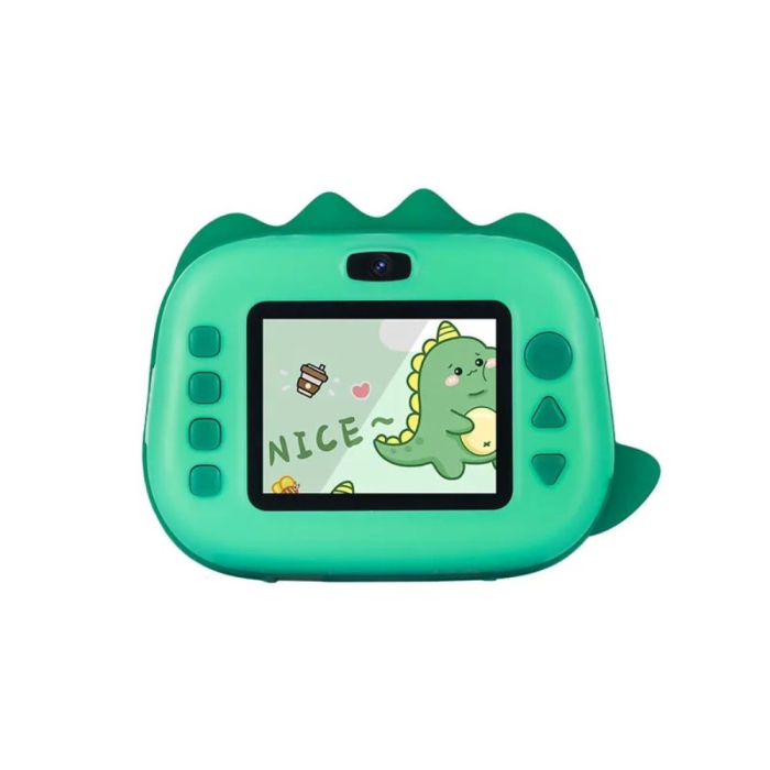 Aparat foto digital copii cu imprimare instant, 40 MP, 1080p, ecran 2.4", Dinozaur verde [6]