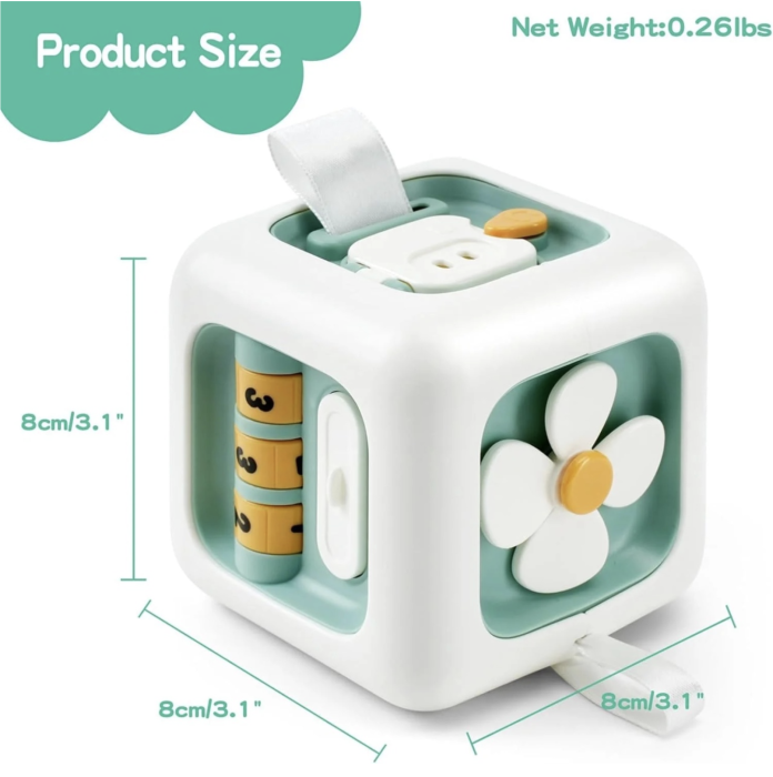 Jucarie interactiva Busy Cube vernil, cu 6 activitati pentru copii 18 luni+ [6]