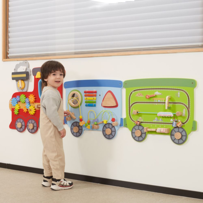 Placa Activitati din Lemn Viga Toys - Tren pentru Perete [7]
