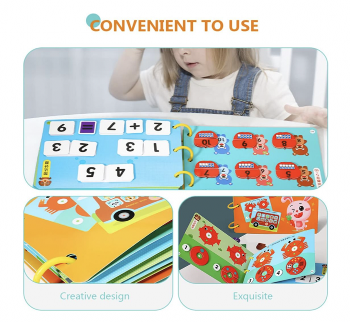 Carte educativa multifunctionala Quiet Book Matematica de baza, 2-6 ani [9]