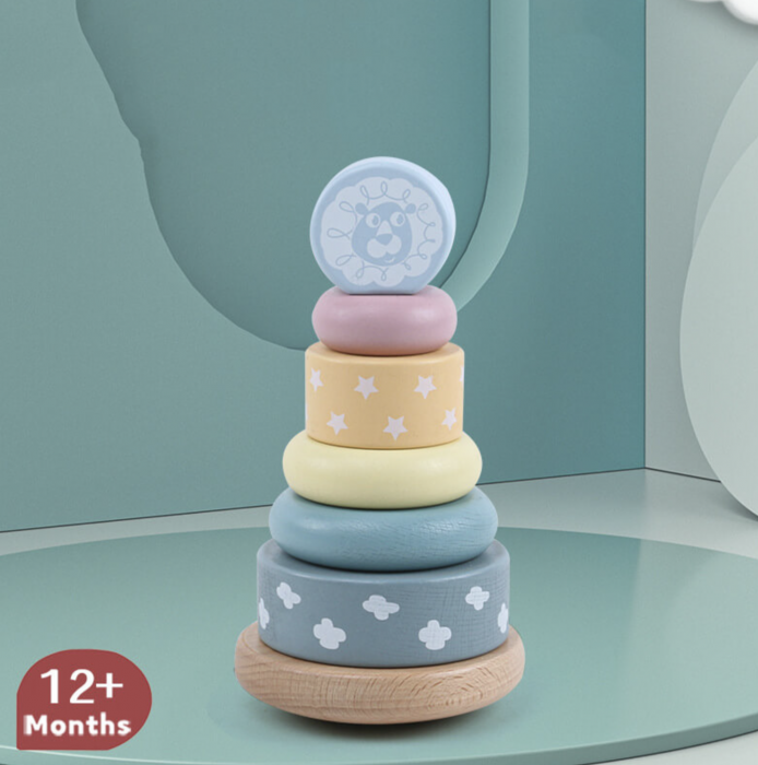 Turn Montessori pastel, 6 piese, din lemn [2]