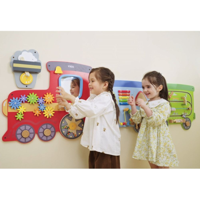 Placa Activitati din Lemn Viga Toys - Tren pentru Perete [5]