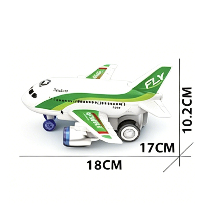 Avion De Jucarie Cu Frictiune Inertiala Lumini LED Si Sunete 18x17 cm 3 Ani [7]