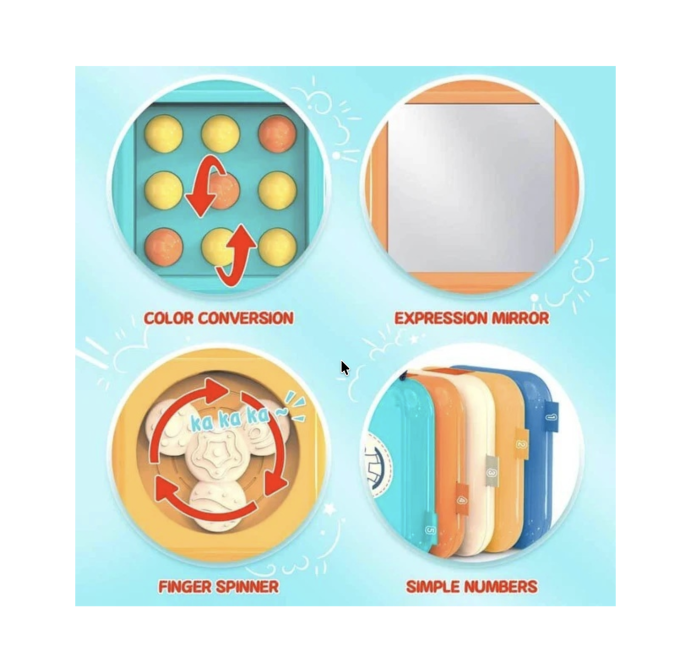 Busy Cube pliabil cu 8 activitati senzoriale Montessori pentru copii 12 luni+ [10]