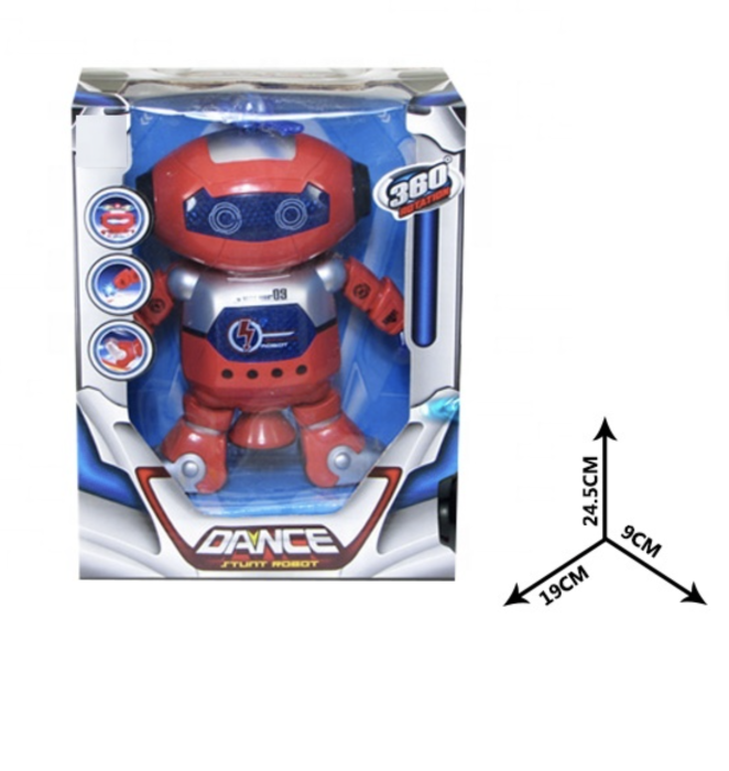 Robot Interactiv Dansator Rotire 360 Grade Muzica Si Lumini Colorate Rosu 3 Ani [5]
