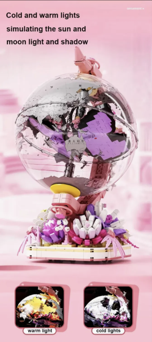 Set de construit, Glob Butterfly, decor cu lumina, 657 piese [5]