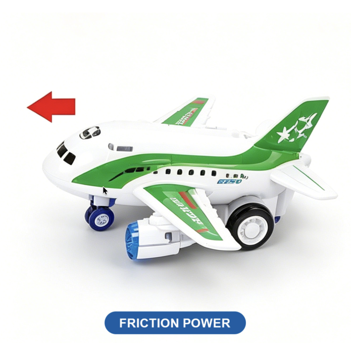 Avion De Jucarie Cu Frictiune Inertiala Lumini LED Si Sunete 18x17 cm 3 Ani [5]