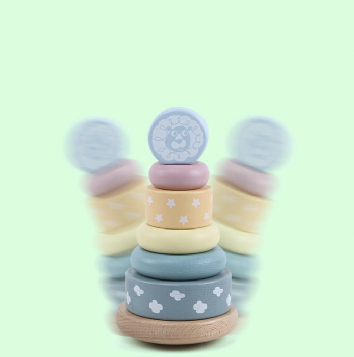 Turn Montessori pastel, 6 piese, din lemn [3]