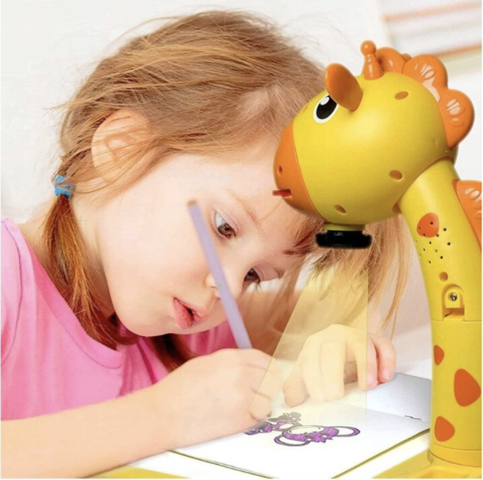 Masuta de colorat cu proiectie si muzica – Girafa, galben [2]