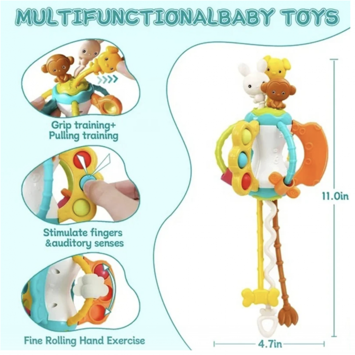 Jucarie Motricitate si Dezvoltare Senzoriala - Animalute Vesele Iepuras [5]