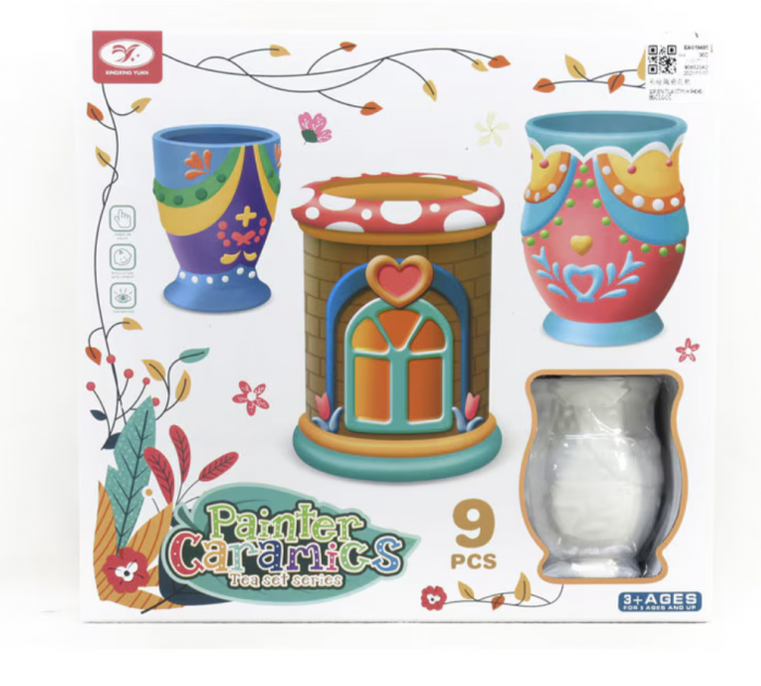 Joc creativ de pictura pe ceramica, 9 piese - Set Creativ Vaze Ceramice [3]