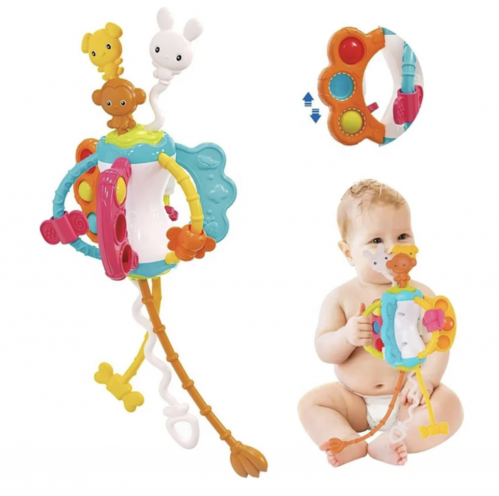 Jucarie Motricitate si Dezvoltare Senzoriala - Animalute Vesele Iepuras [3]