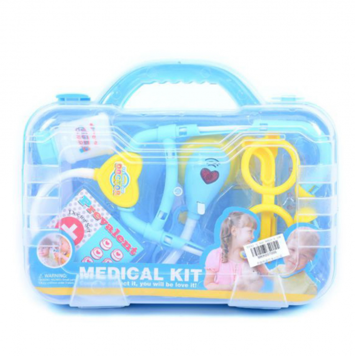 Trusa Micutului Medic, cu accesorii complete, bleu