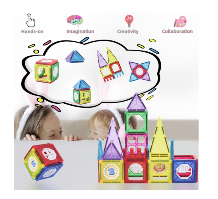 Set 34 piese magnetice de constructie, multicolor, 3 ani+ [7]