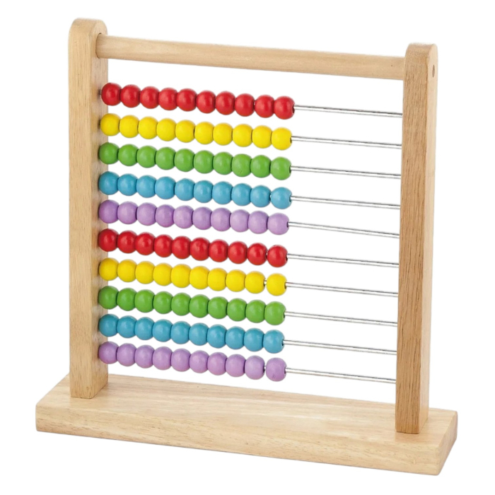 Abac educational din lemn cu margele colorate si bare metalice, 32x32 cm, +3 ani [4]