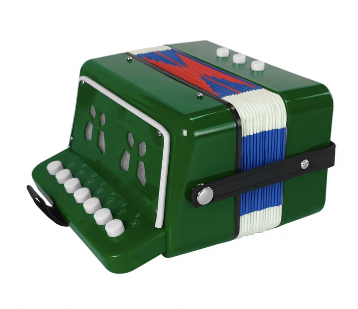 Acordeon de jucarie pentru copii, instrument muzical fara baterii, verde [2]