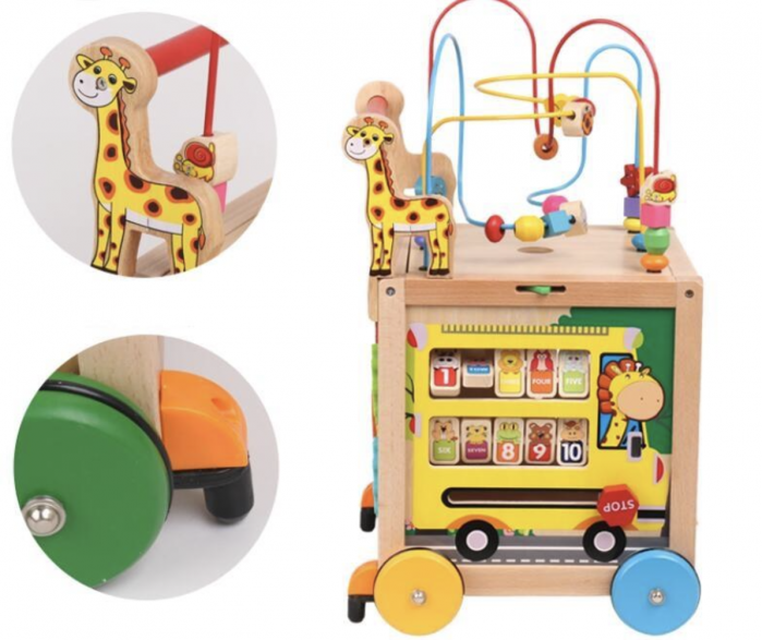 Antemergator Montessori 6 in 1 Girafa – Cub Educativ, Antepremergator si Centru de Activitati [6]