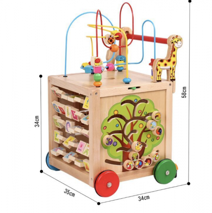 Antemergator Montessori 6 in 1 Girafa – Cub Educativ, Antepremergator si Centru de Activitati [7]