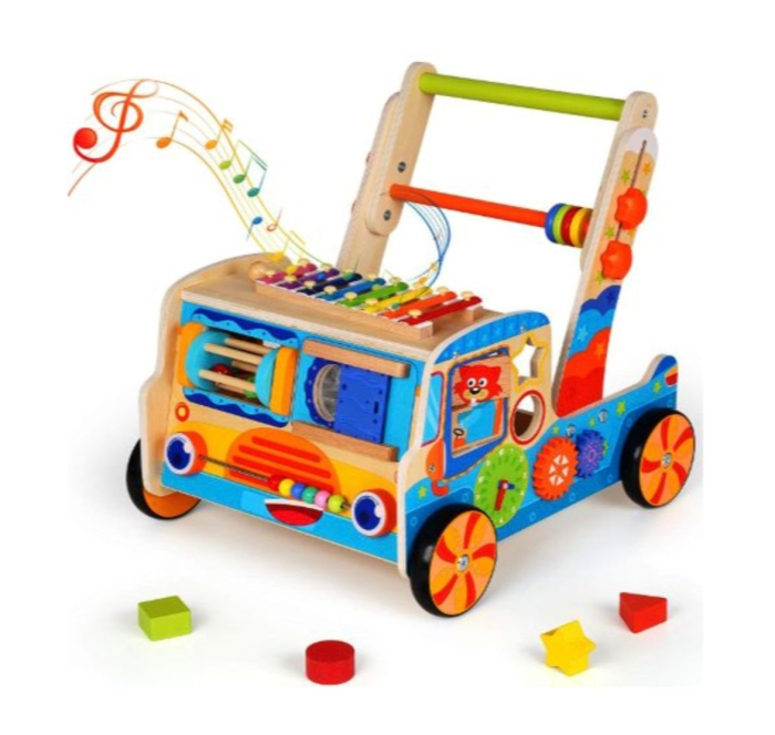 Antemergator Multifunctional cu 10 Activitati Interactive, din lemn