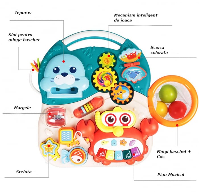 Antemergator si masuta de activitati bebelusi, Foca si Bufnita, verde [9]