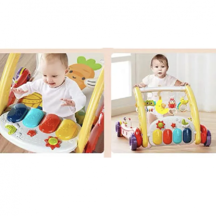 Antemergator si saltea de joaca Baby Walker 3 in 1 pentru bebelusi, rosu [5]