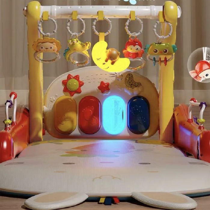 Antemergator si saltea de joaca Baby Walker 3 in 1 pentru bebelusi, rosu [3]