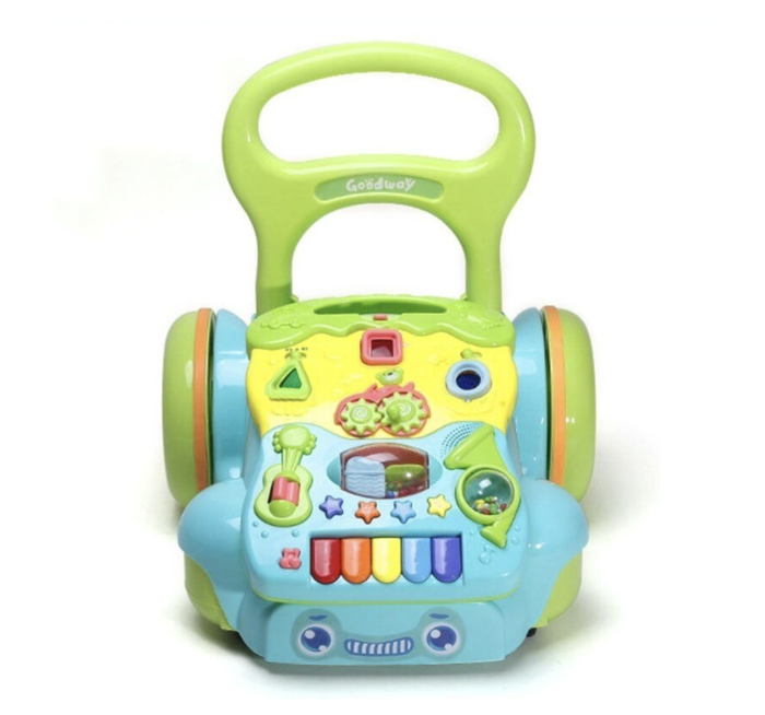 Antepremergator educational 2in1 Baby Walker Bleu, cu panou detasabil si lumini [6]