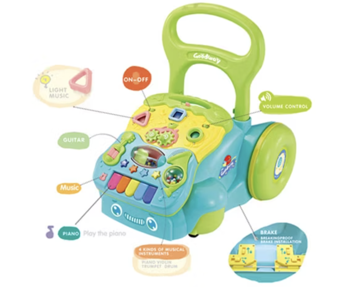 Antepremergator educational 2in1 Baby Walker Bleu, cu panou detasabil si lumini [9]