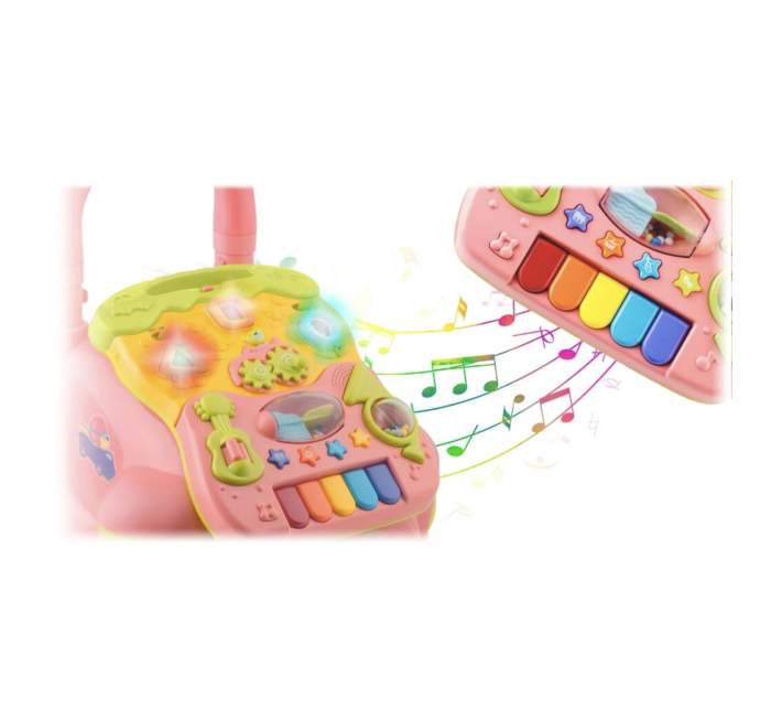 Antepremergator educational 2in1 Baby Walker Roz, cu panou detasabil si lumini [8]