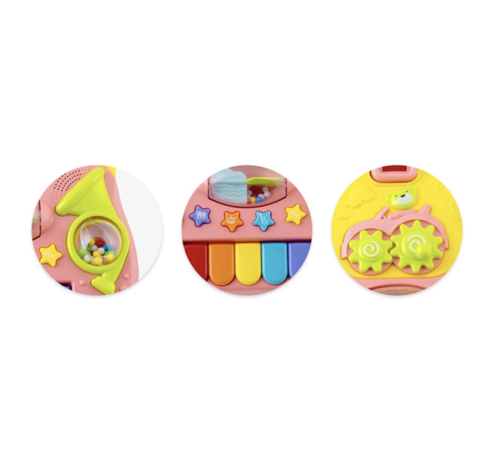 Antepremergator educational 2in1 Baby Walker Roz, cu panou detasabil si lumini [7]