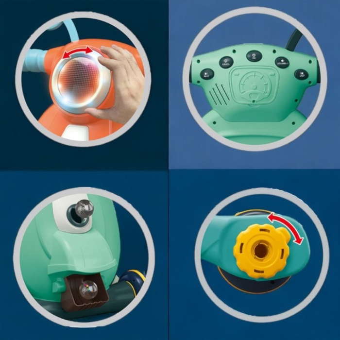 Antepremergator interactiv bebelusi cu 3 roti, lumini, sunete, rezervor de apa, +1 an, verde [3]