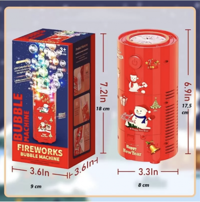 Aparat de baloane automat cu 13 orificii si lumini LED, cu efect de artificii, rosu [17]