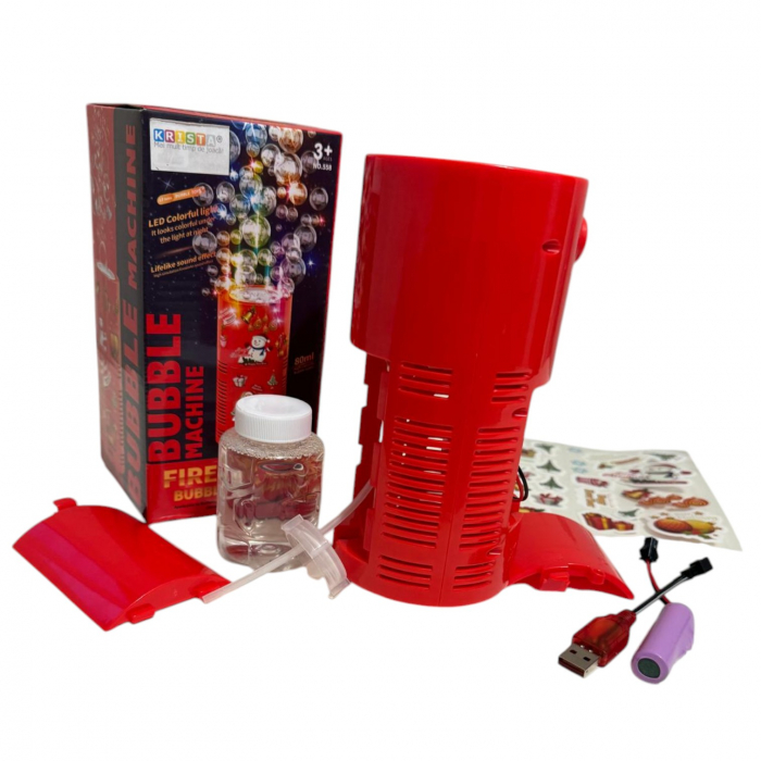 Aparat de baloane automat cu 13 orificii si lumini LED, cu efect de artificii, rosu [3]