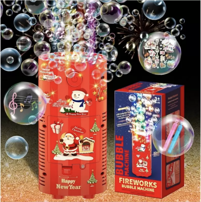 Aparat de baloane automat cu 13 orificii si lumini LED, cu efect de artificii, rosu [14]