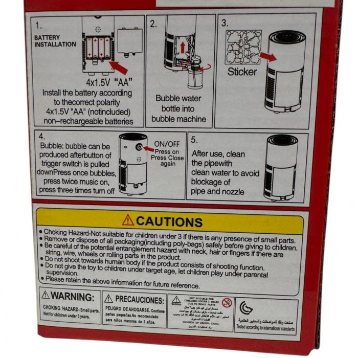 Aparat de baloane automat cu 13 orificii si lumini LED, cu efect de artificii, rosu [9]
