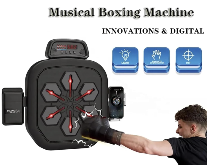 Music Boxing Machine cu Manusa, Aparat Box Inteligent cu Muzica, Montare pe Perete [3]