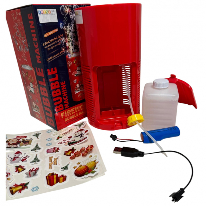 Aparat Mare de baloane automat cu 40 orificii si lumini LED, cu efect de artificii, rosu [3]