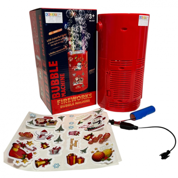 Aparat Mare de baloane automat cu 40 orificii si lumini LED, cu efect de artificii, rosu [5]