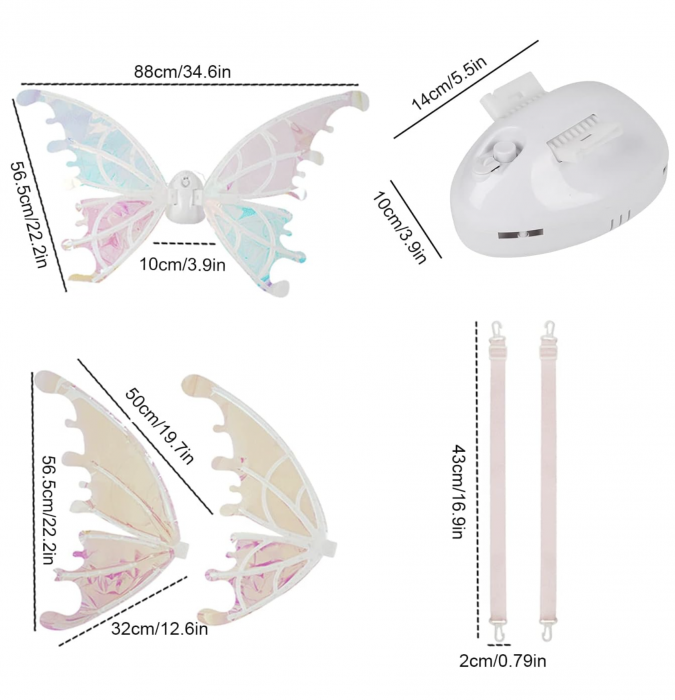 Aripi magice de zana cu LED, electrice, luminoase si cu vibratii [9]