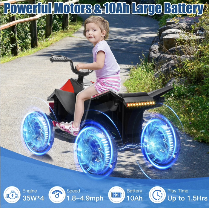 ATV electric pentru copii DLS-X8, cu lumini LED, muzica si Bluetooth, albastru [8]