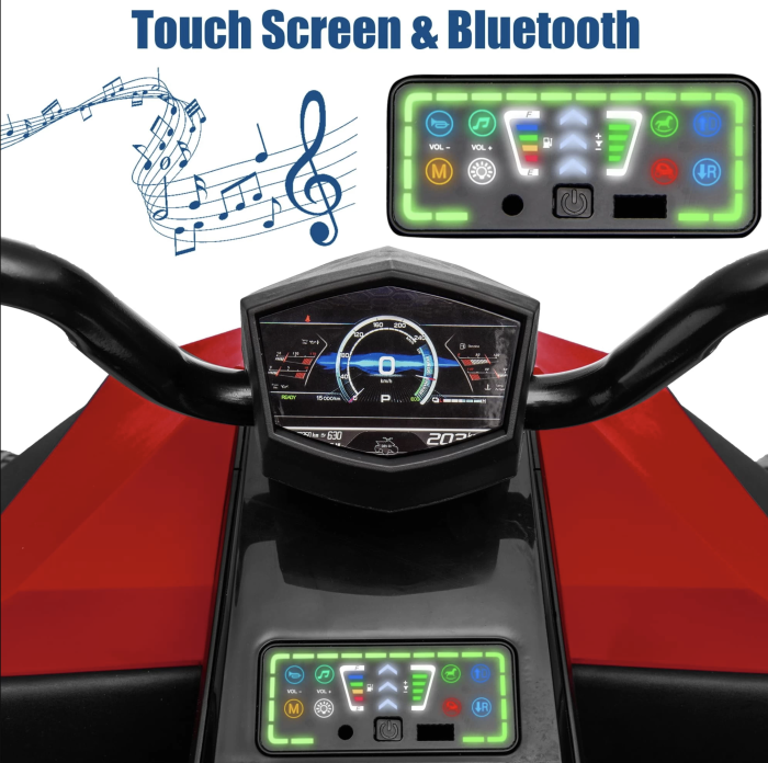 ATV electric pentru copii DLS-X8, cu lumini LED, muzica si Bluetooth, rosu [8]