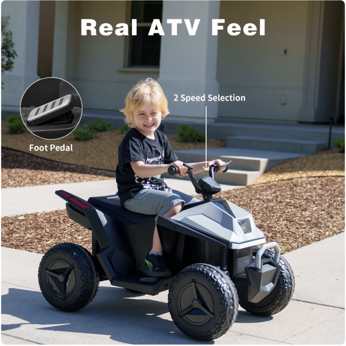 ATV electric pentru copii DLS-X8, cu lumini LED, muzica si Bluetooth, gri [7]